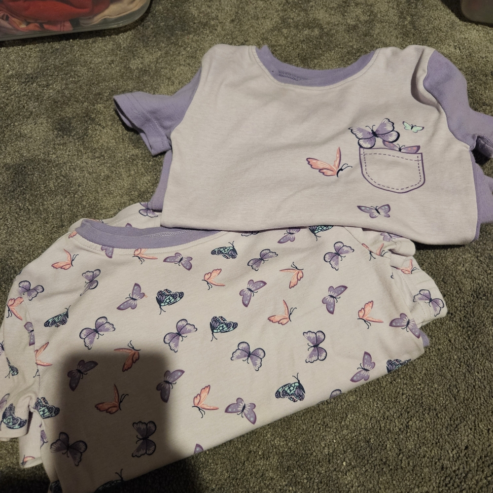 Kirkland Signature Purple and Pink Butterfly Kids Pajama Set